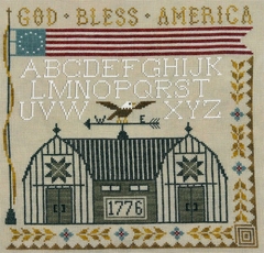 GOD BLESS AMERICA SAMPLER CROSS STITCH PATTERN